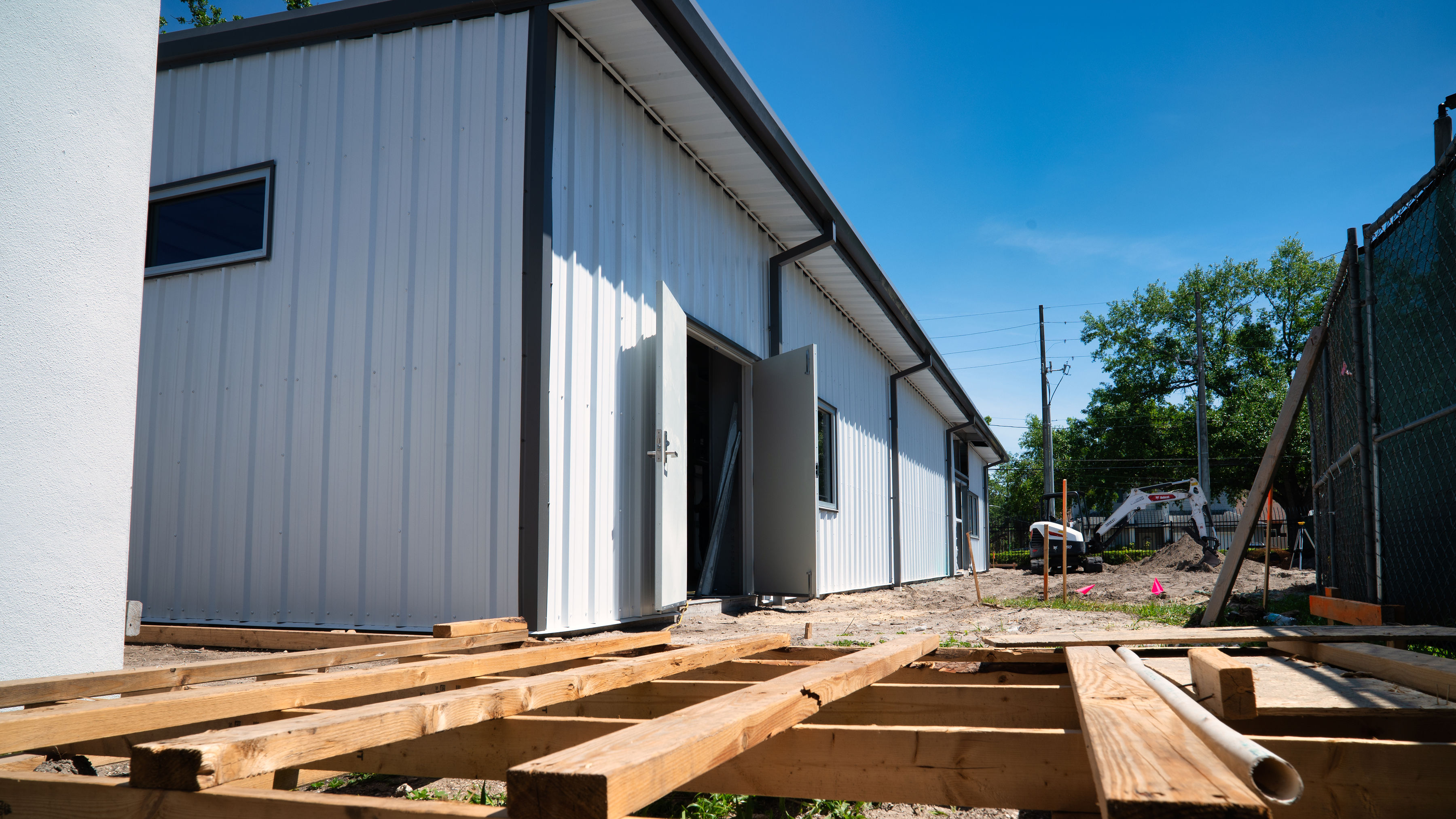 Outside the new Engineering and shop class building image 8