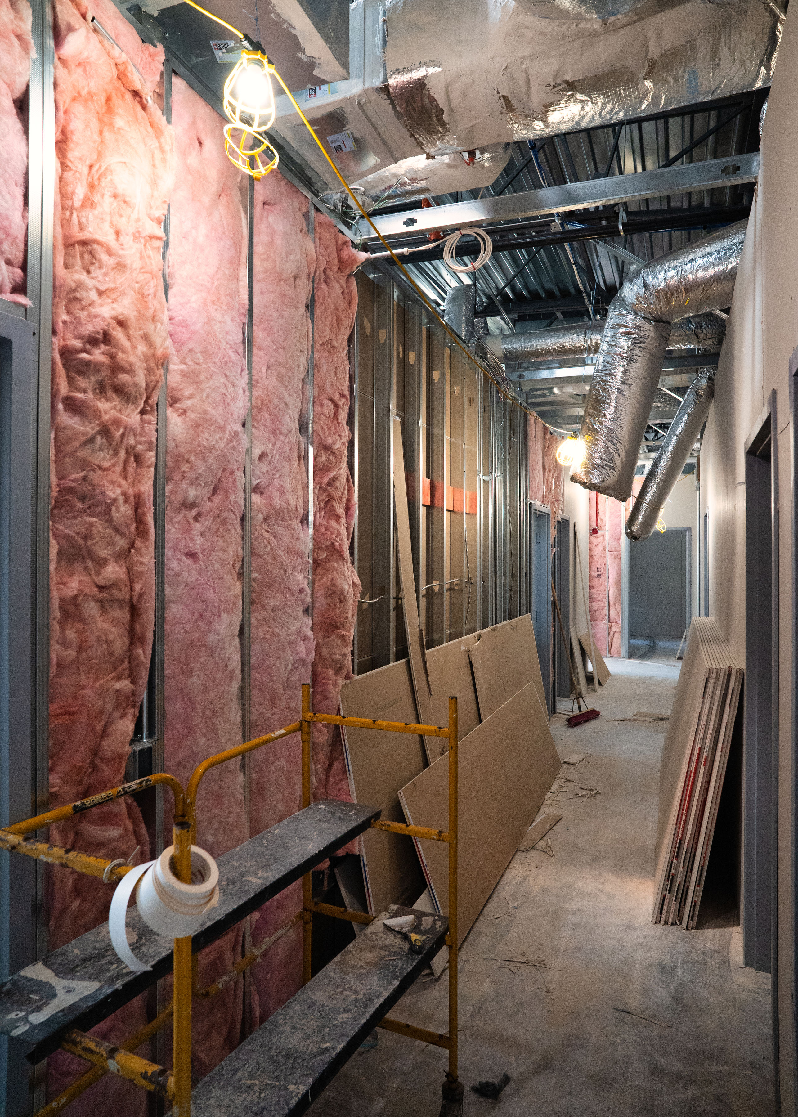 Electrical wiring on wall with new insulation image 9