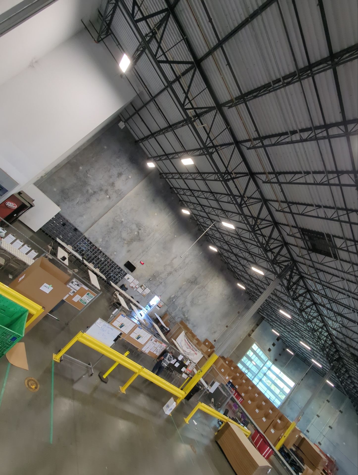 Lights in a warehouse